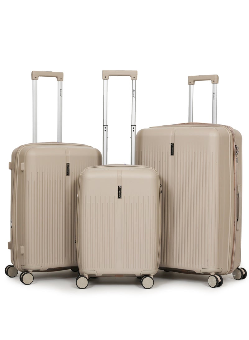 STARLIFE Luggage Set 3 Pieces PP Hard Side Bag 360 Degree Spinner Wheels Trolley Luggage Set With TSA Lock 20/24/28 Inches - Image 1