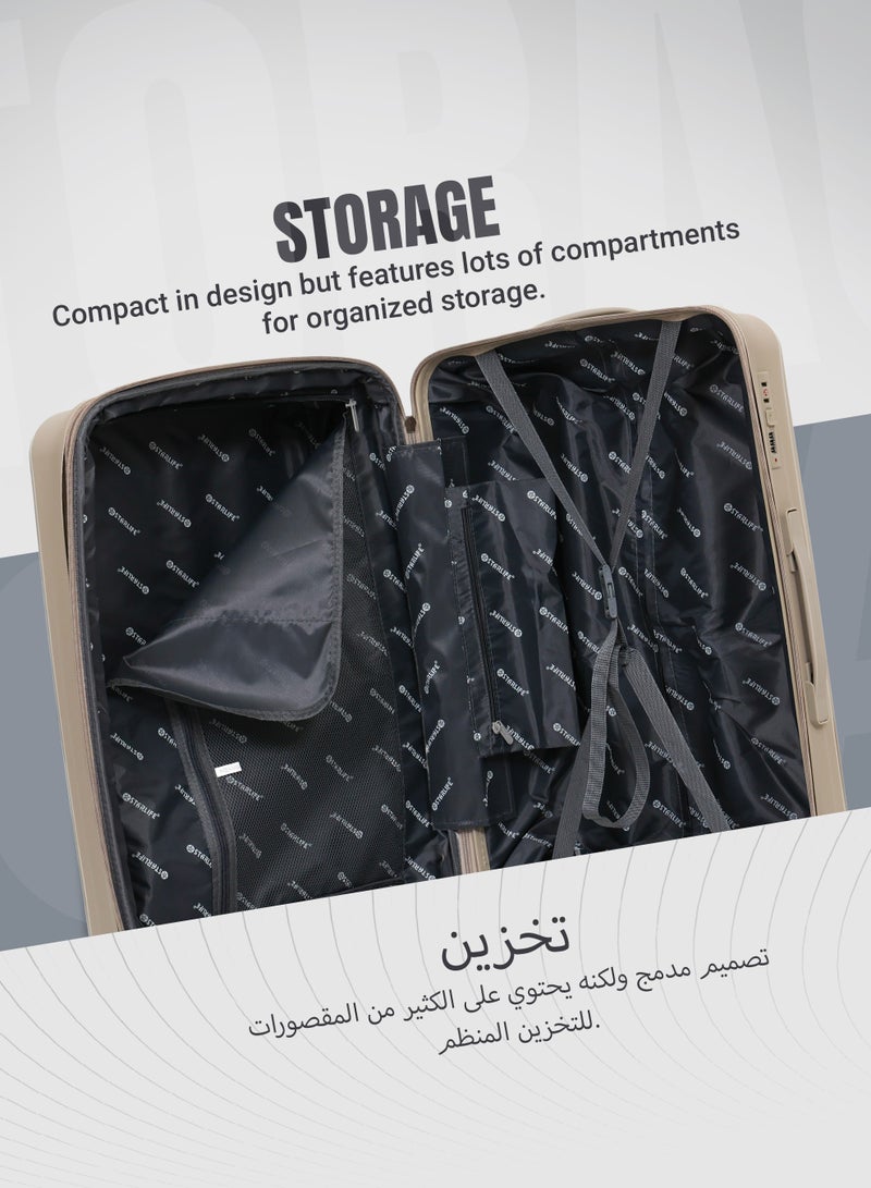 STARLIFE Luggage Set 3 Pieces PP Hard Side Bag 360 Degree Spinner Wheels Trolley Luggage Set With TSA Lock 20/24/28 Inches - Image 4