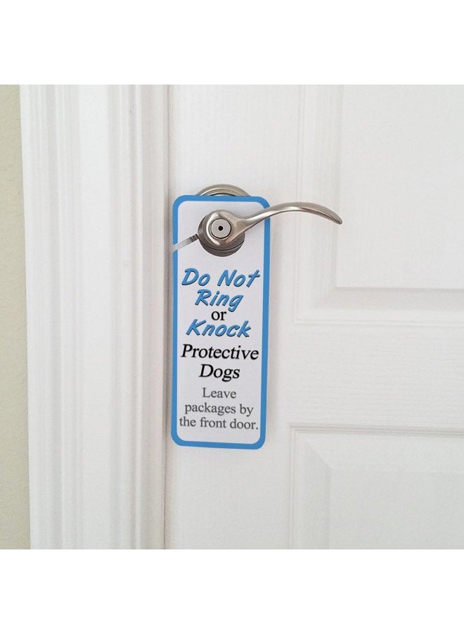 GRAPHICS & MORE and Do Not Ring or Knock Protective Dogs Leave Packages by The Front Door Plastic Door Knob Hanger Sign - Image 3