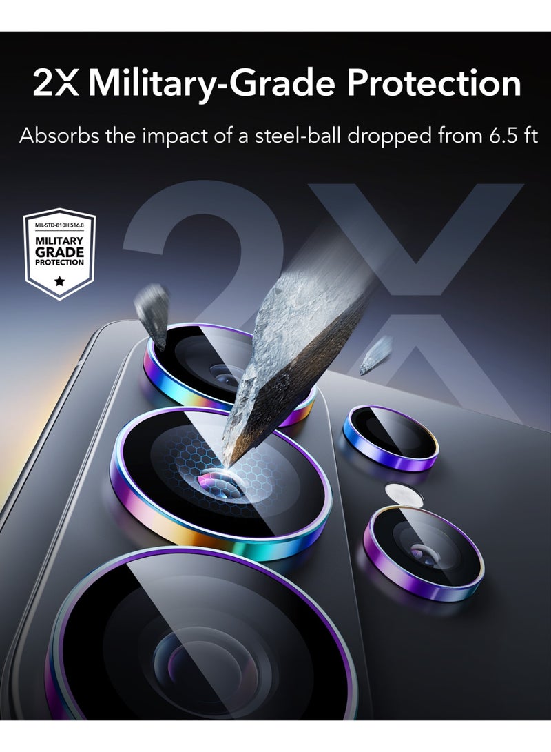اي اس ار ESR for Samsung Galaxy S26 Ultra Camera Lens Protector, Individual Lens Protectors, Ultra-Thin Tempered Glass with Aluminum Edging, Case Friendly, 1 Set Chromatic - Image 4