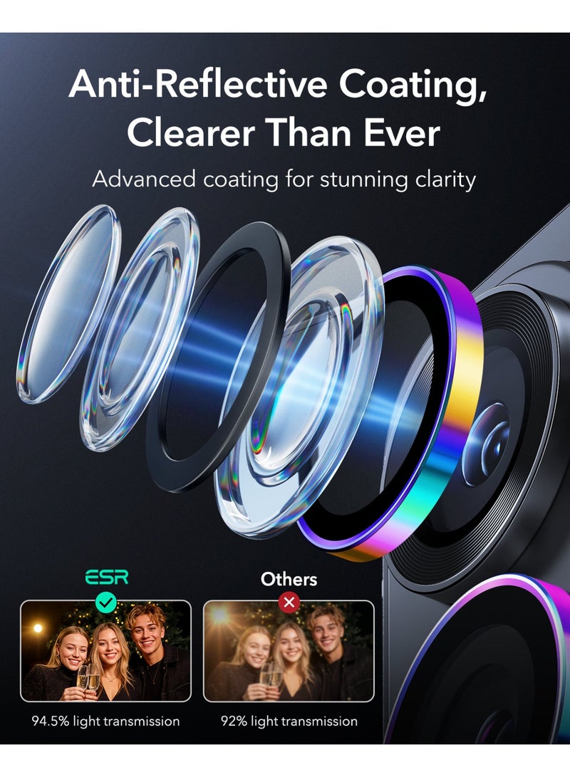 اي اس ار ESR for Samsung Galaxy S26 Ultra Camera Lens Protector, Individual Lens Protectors, Ultra-Thin Tempered Glass with Aluminum Edging, Case Friendly, 1 Set Chromatic - Image 5