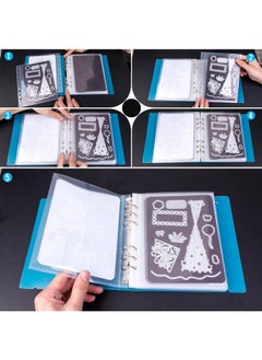 UNIMEIX UNIMEIX 12 Pcs Magnetic Sheets for Dies Storage with 1 Pocket Folder, Storage Stamp and Die Storage Pockets Die Cut Storage for Card Making Supplies(0.8 mm Thickness, Blue)  - Image 2