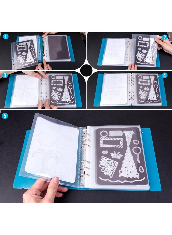 UNIMEIX - UNIMEIX 12 Pcs Magnetic Sheets for Dies Storage with 1 Pocket Folder, Storage Stamp and Die Storage Pockets Die Cut Storage for Card Making Supplies(0.8 mm Thickness, Blue) - Image 1