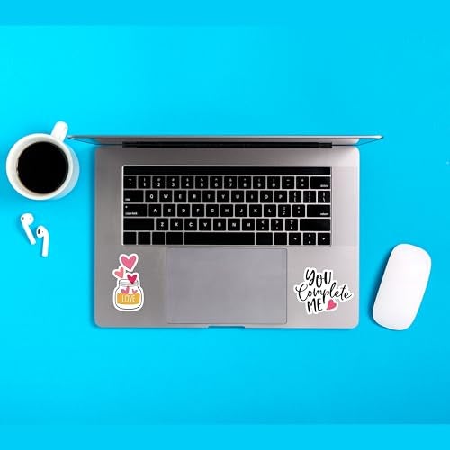 D2C Valentine Day Sticker Pack, 58 Pieces Love-Themed Waterproof Decals, Romantic Designs for Laptops,Journals, Scrapbooks & Gift Wrapping – Aesthetic Couple & Heart Designs - Image 4