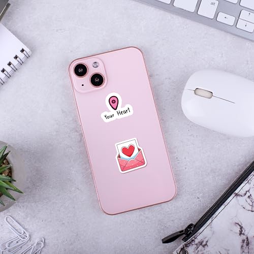 D2C Valentine Day Sticker Pack, 58 Pieces Love-Themed Waterproof Decals, Romantic Designs for Laptops,Journals, Scrapbooks & Gift Wrapping – Aesthetic Couple & Heart Designs - Image 3