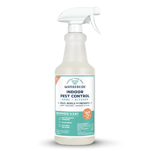 Wondercide - Indoor Pest Control Spray for Home and Kitchen - Ant, Roach, Spider, Fly, Flea, Bug Killer and Insect Repellent - with Natural Essential Oils - Pet and Family Safe — Cedarwood 32 oz - Image 1