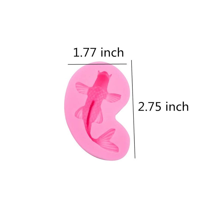 Honkenda 2 Pack Koi Fish Silicone Mold Fish Candy Fondant Mold  3D Fish Shaped Chocolate Baking Mold Tool for Cake Cupcake Sugar Decorating (Pink) - Image 2