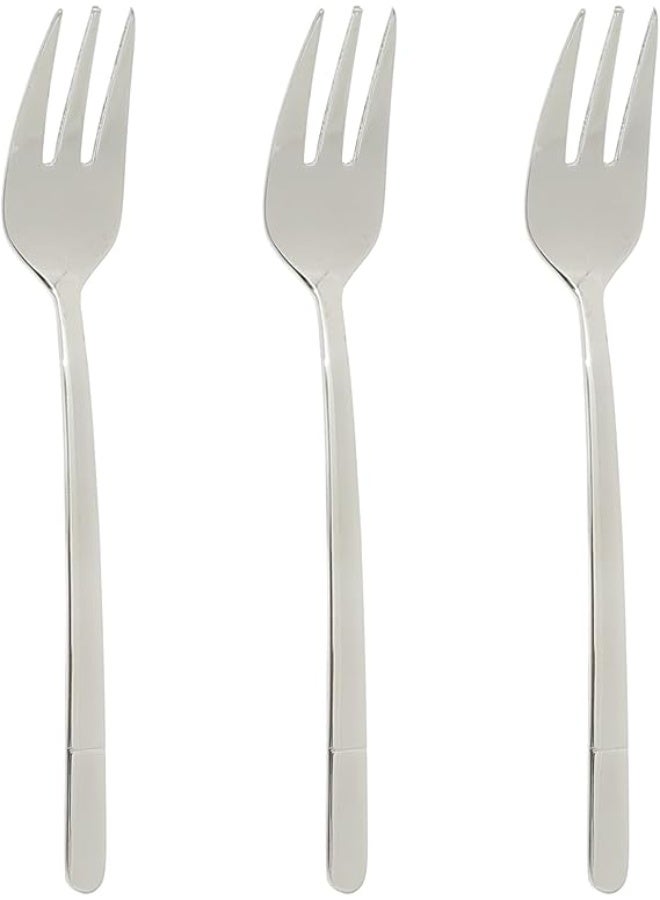 زينيا طقم شوك زينيا الأنيق المصنوع من الفولاذ المقاوم للصدأ بتصميم مرآة، مكون من 3 قطع، متعدد الألوان