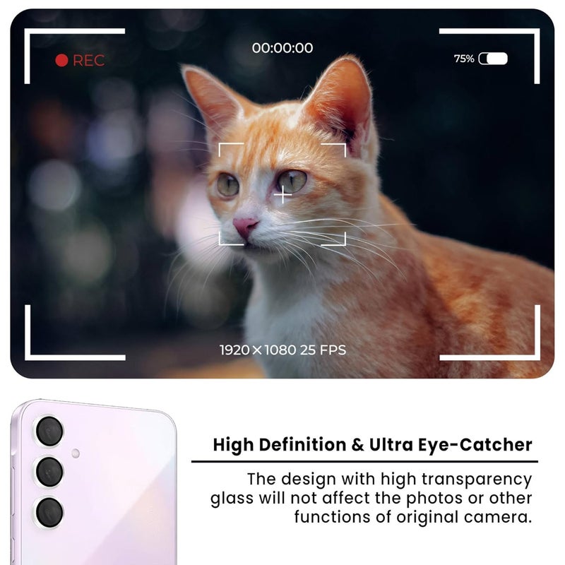 FIRST MART Camera Lens Protector for Samsung Galaxy A55 and Samsung A35 (6.6 Inches) Tough HD Individual Aluminum Alloy Lens Rings Cover, Scratch Resistant, Thin Lens Protection| Silver, 1 Pack - Image 4