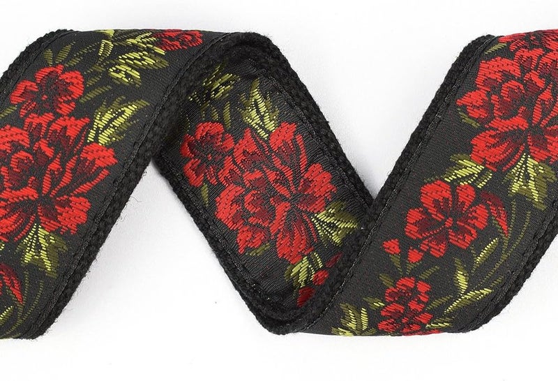 CLOUDMUSIC Tenor Concert Soprano Baritone Ukulele Strap Coloful Hawaii Floral Jacquard For Adult Size And Kids(Red Roses) - Image 2