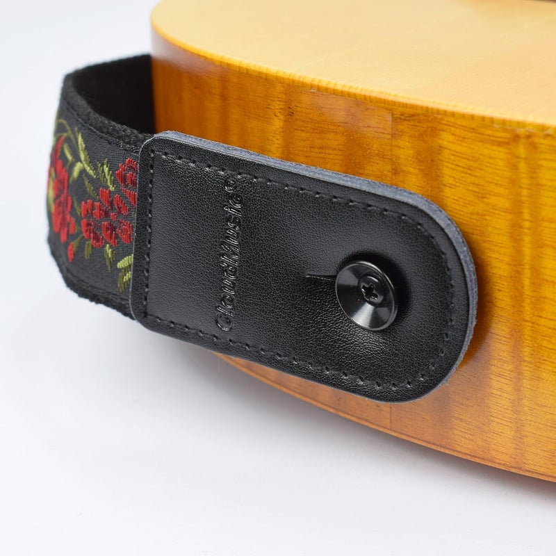 CLOUDMUSIC Tenor Concert Soprano Baritone Ukulele Strap Coloful Hawaii Floral Jacquard For Adult Size And Kids(Red Roses) - Image 5