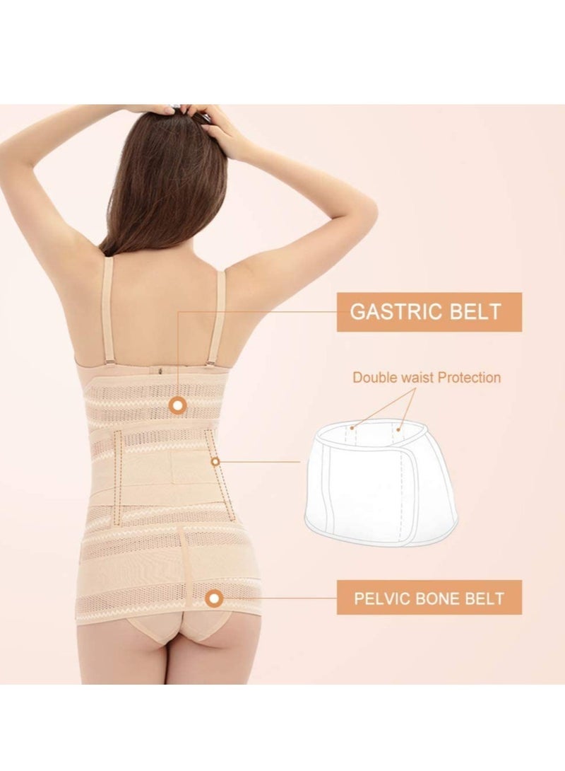 3 in 1 Postpartum Belt - Breathable Postpartum Recovery Postnatal Corset Belt after Pregnancy Maternity, Light skin-L - Image 5