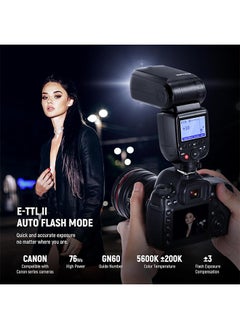 Neewer NEEWER NW700-C TTL Flash Speedlite Compatible with Canon DSLR Cameras, 1/8000s High Speed Sync Speedlight, 1/1-1/256 Output, TCM Function, 230 Full Power Flash, 0.1-2.7s Fast Recycling Flashlight  - Image 2