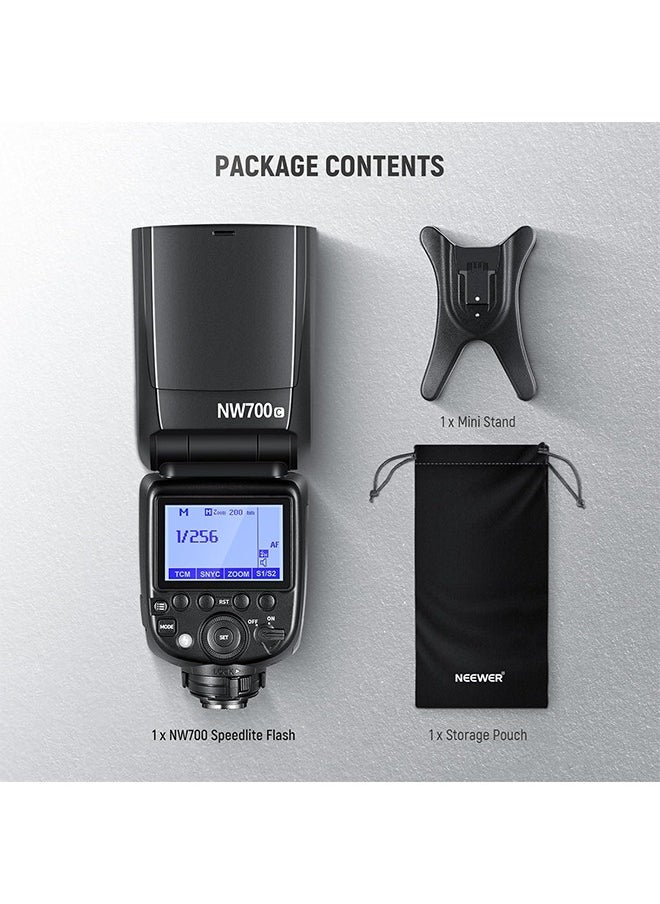 نيوير - فلاش NW700-C TTL من NEEWER متوافق مع كاميرات DSLR من Canon، فلاش مزامنة عالي السرعة 1/8000 ثانية، مخرج 1/1-1/256، وظيفة TCM، فلاش بقوة 230 واط، مصباح يدوي سريع التدوير 0.1-2.7 ثانية - Image 1