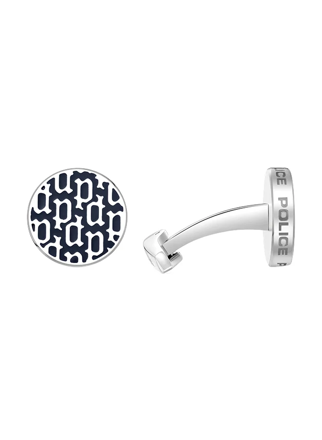 POLICE Hero Stainless Steel Gents Cufflinks With Blue P Logo MonogramPEAGC0022702