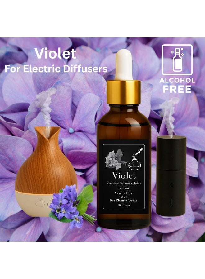 عطر البنفسج المركز - زجاجة إعادة تعبئة 50 مل - للفوّاحات الكهربائية - خالٍ من الكحول - ثبات قوي وآمن صحيًا - Image 1