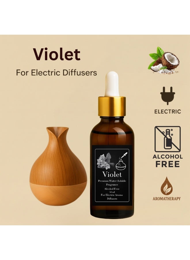عطر البنفسج المركز - زجاجة إعادة تعبئة 50 مل - للفوّاحات الكهربائية - خالٍ من الكحول - ثبات قوي وآمن صحيًا - Image 2