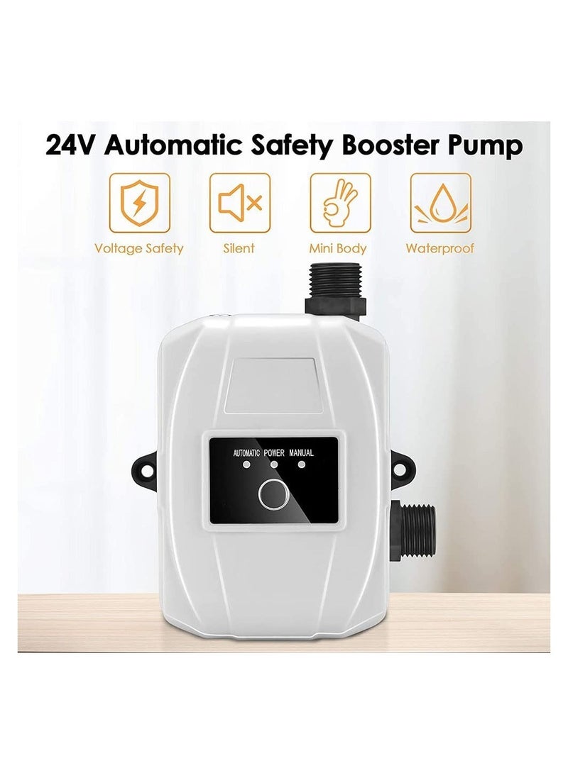 DMG TECH Water Booster Pump,24V Portable Automatic Water Pressure Booster Pump,150W Shower Booster Pump with Automatic Flow Switch, Hot Cold Water Pump for Tap Water/Toilet/Bathroom Shower (White) - Image 2
