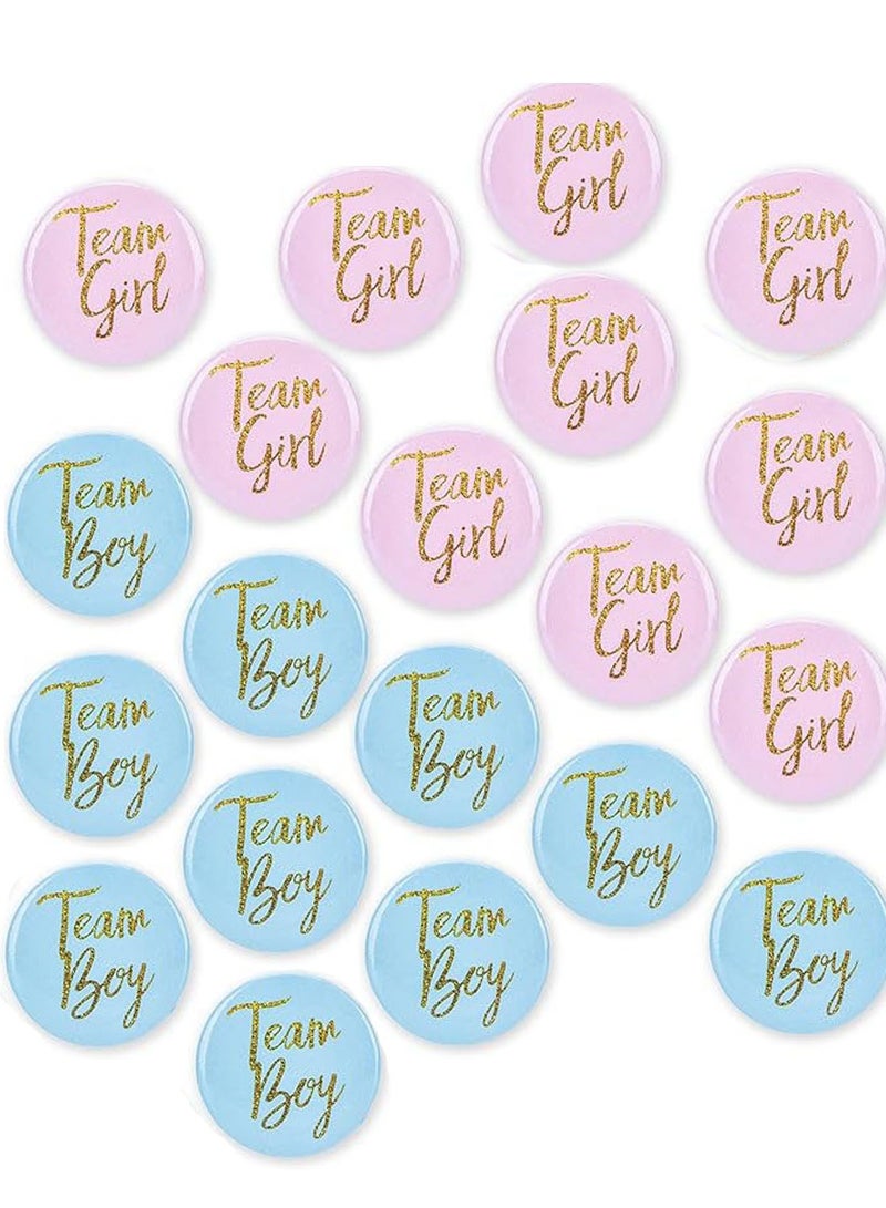 XIYU 20-Piece Baby Gender Reveal Party Badges for Baby Shower Party Games, Party Supplies and Party Favors - Image 1