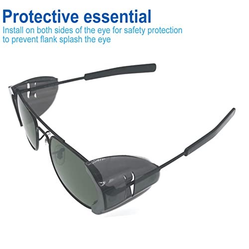 KONEWONG 2 Pairs Safety Glasses Side Shields, Slip on Side Shields, Fits Medium to Large Eyeglasses Frames (Black,Large) - Image 4