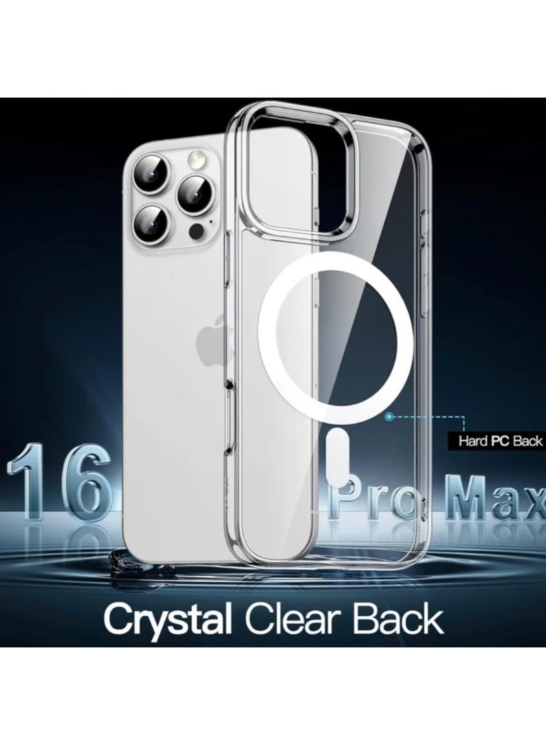غطاء حماية شفاف لهاتف iPhone 16 Pro Max، يدعم تقنية MagSafe، مقاوم للاصفرار والخدوش، متوافق مع تقنية MagSafe المغناطيسية - Image 1