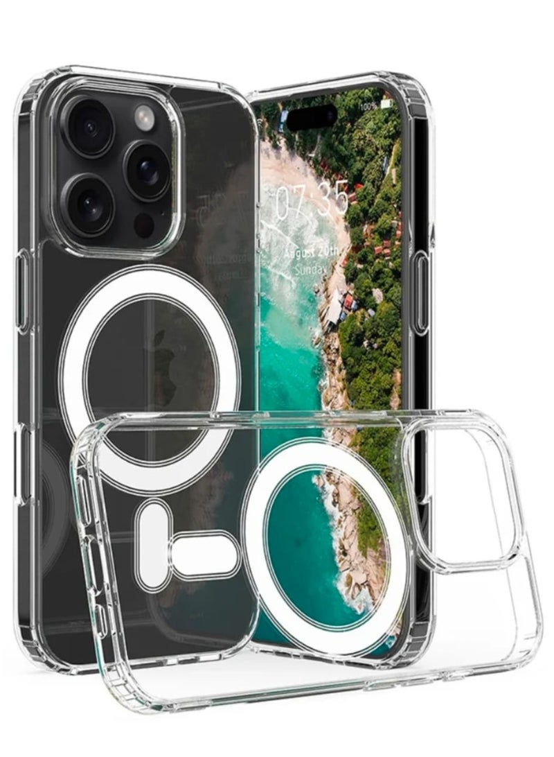 غطاء حماية شفاف لهاتف iPhone 16 Pro Max، يدعم تقنية MagSafe، مقاوم للاصفرار والخدوش، متوافق مع تقنية MagSafe المغناطيسية - Image 5