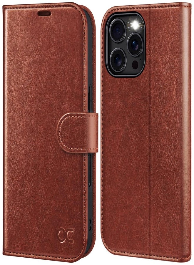 OCASE for iPhone 16 Pro Max Case, PU Leather Wallet, Magnetic Flip Folio Cover with RFID Blocking, Card Holders, Shockproof TPU, and Kickstand for 6.9 Inch iPhone 16 Pro Max (2024), Dark Brown - Image 1
