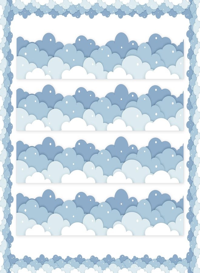 Sereliy 49.6ft Blue Sky Clouds Bulletin Board Border, Cloud Shape Classroom Borders Trim for Bulletin Board，Bulletin Board Decorations for Back to School Classroom Office Door Wall Decor (Blue Cloud) - Image 1