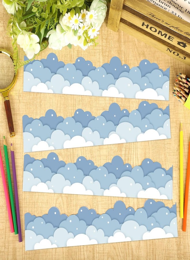 Sereliy 49.6ft Blue Sky Clouds Bulletin Board Border, Cloud Shape Classroom Borders Trim for Bulletin Board，Bulletin Board Decorations for Back to School Classroom Office Door Wall Decor (Blue Cloud) - Image 4