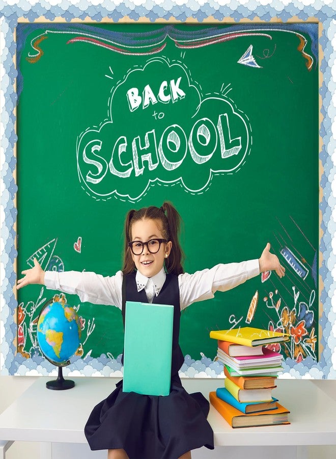 Sereliy 49.6ft Blue Sky Clouds Bulletin Board Border, Cloud Shape Classroom Borders Trim for Bulletin Board，Bulletin Board Decorations for Back to School Classroom Office Door Wall Decor (Blue Cloud) - Image 3
