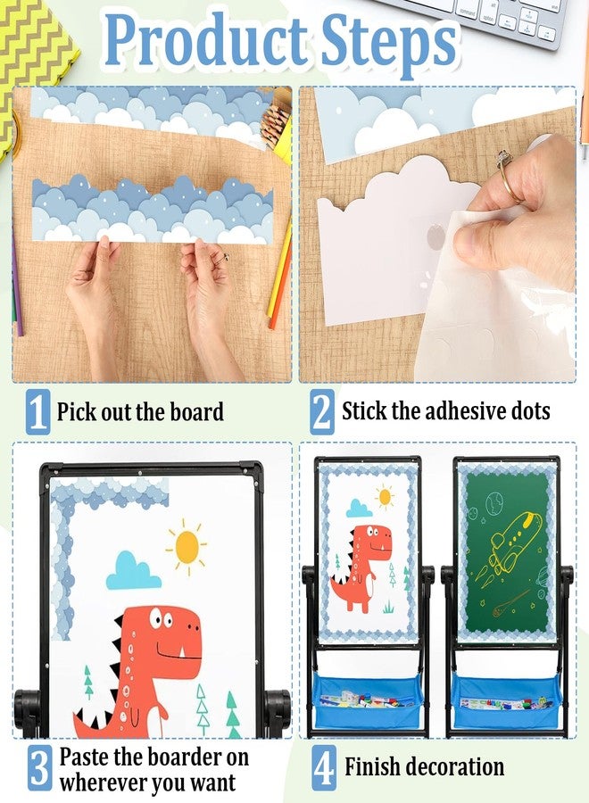 Sereliy 49.6ft Blue Sky Clouds Bulletin Board Border, Cloud Shape Classroom Borders Trim for Bulletin Board，Bulletin Board Decorations for Back to School Classroom Office Door Wall Decor (Blue Cloud) - Image 2
