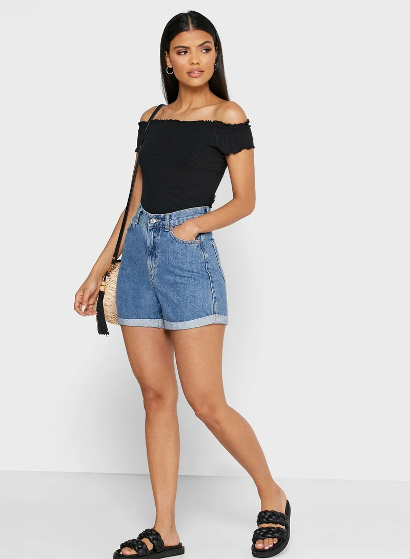 ONLY Lettuce Edge Off Shoulder Top