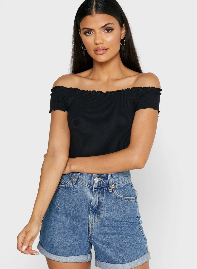 ONLY Lettuce Edge Off Shoulder Top