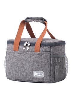 TYCOM Insulated Lunch Bag Lunch Box Large Cooler Tote Bag for Men Women and Children Double Deck Cooler for Office and Picnic B-8030-1 Grey.  - Image 1