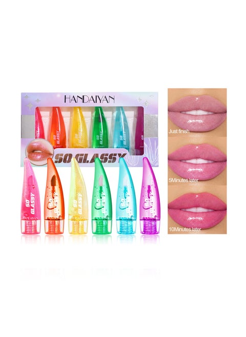 Lip Gloss Set Color Changing lips Oil Liquid Lipstick Essence Long Lasting Hydrating Temperature Change With Hyaluronic Acid Light High Shine Finish Moisturizing Non Sticky Mirror Pearlescent Kit
