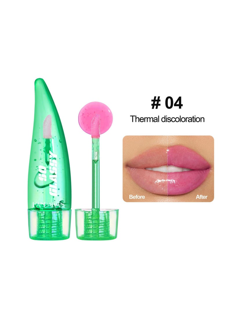 Lip Gloss Set Color Changing lips Oil Liquid Lipstick Essence Long Lasting Hydrating Temperature Change With Hyaluronic Acid Light High Shine Finish Moisturizing Non Sticky Mirror Pearlescent Kit