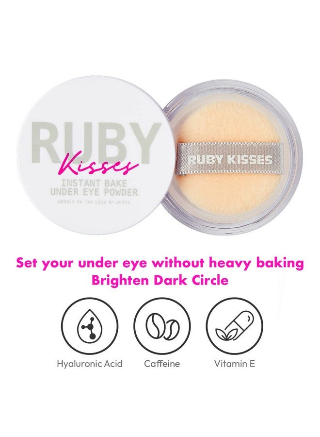 Ruby Kisses Instant Bake Undereye Powder Vegan, Cruelty Free Powder For Brightening Eyes And Smudgefree Makeup (Translucent) - Image 5