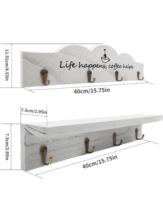 قطعتان حامل فناجين قهوة بني لمنظم الأكواب لديكور مطبخ البيت الريفي والمكتب - Image 5