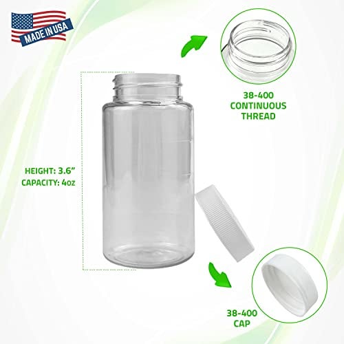 LUBEFLEX Oil Sampling Bottle - MADE IN USA - Pack of 17 Oil Analysis Sampling Clear Plastic Bottle 4 oz (120 ml) Capacity with 38-400 cap size - FDA Compliant and BPA Free - Image 2