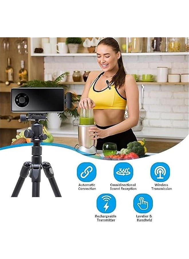 Generic - Wireless Lavalier Lapel Microphone for Phone Professional Plug-Play Lapel Microphone Wireless for Video Recording, Interview, Vlogging, YouTube, Tiktok - Image 1