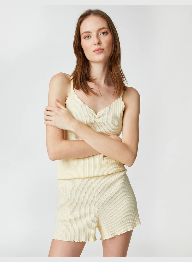 KOTON Tie Detail Elastic Waist Short Pyjama Bottom
