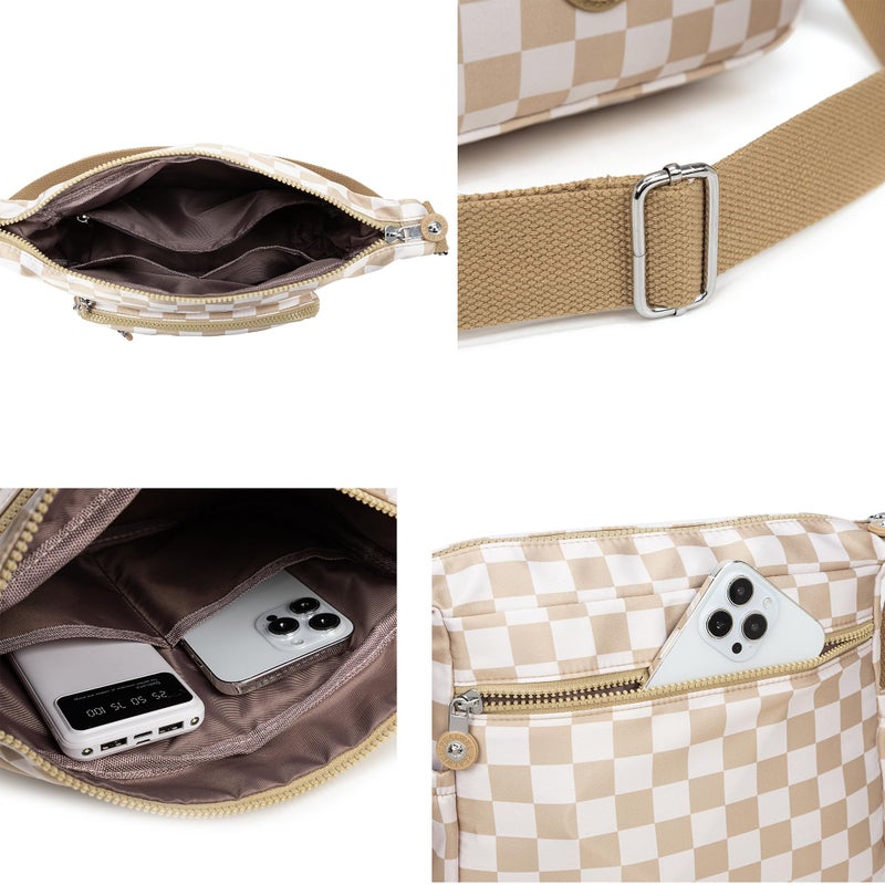 Pealwel Women Shoulder Handbag Roomy Multiple Pockets Bag Ladies Crossbody Purse Tote Top Handle Satchel(Ochre Square) - Image 5