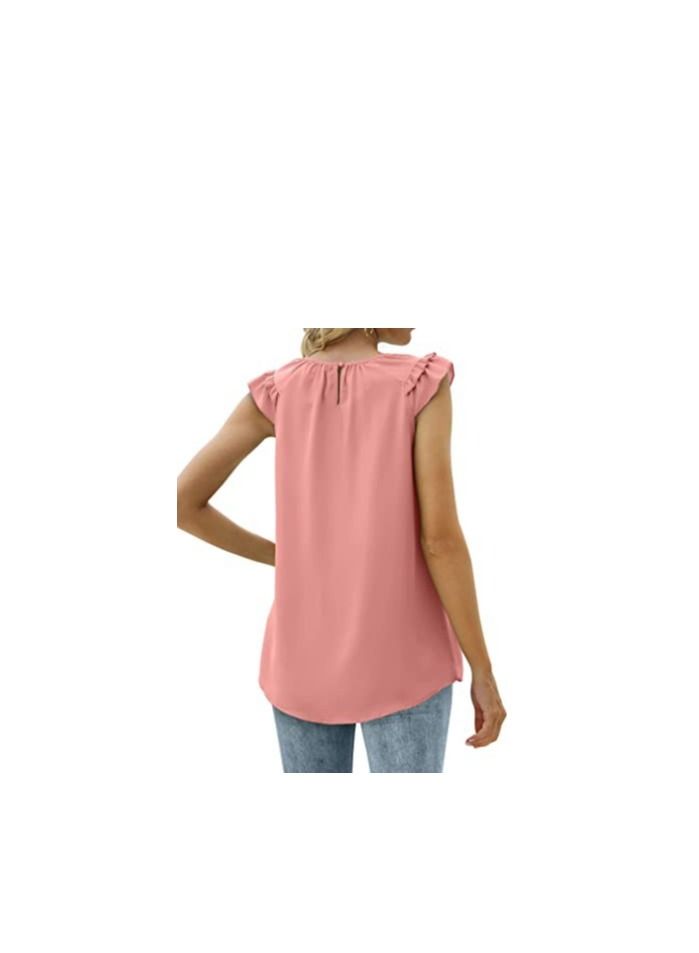 Loquat Women's Summer New Sleeveless Round Neck Chiffon Pleated Vest  - Image 2