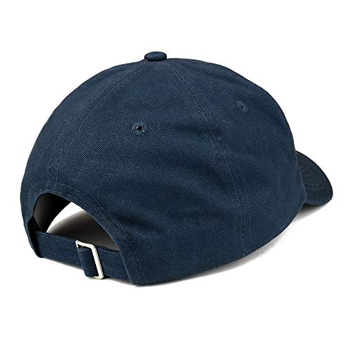 Trendy Apparel Shop Captain Anchor Embroidered Soft Crown 100% Brushed Cotton Cap - Navy - Image 3
