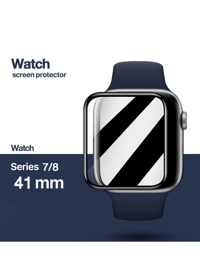 3D Tempered Glass Screen Protector For Apple Watch Series 7/8 41mm Clear  - Image 1