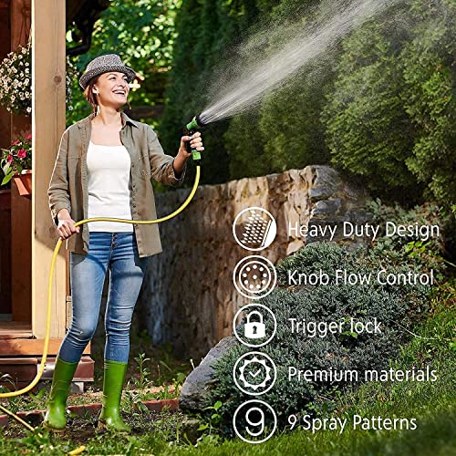 EPISKEY® Heavy Quality Expandable Garden Hose - Flexible Water Pipe with Double Latex Core, 8 Pattern Spray Gun, Braided Outer Layer - Small No Kink Hose (Size : 1/2 inch - Length: 05M_GUN) - Image 4