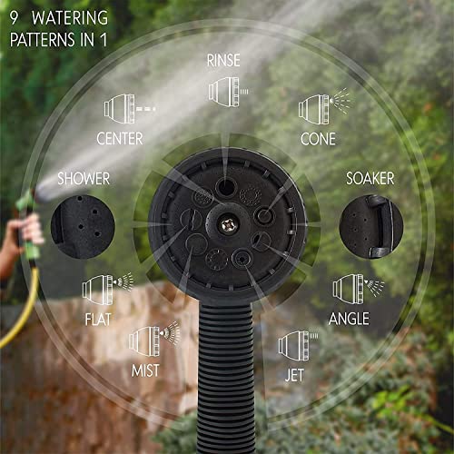 EPISKEY® Heavy Quality Expandable Garden Hose - Flexible Water Pipe with Double Latex Core, 8 Pattern Spray Gun, Braided Outer Layer - Small No Kink Hose (Size : 1/2 inch - Length: 05M_GUN) - Image 2