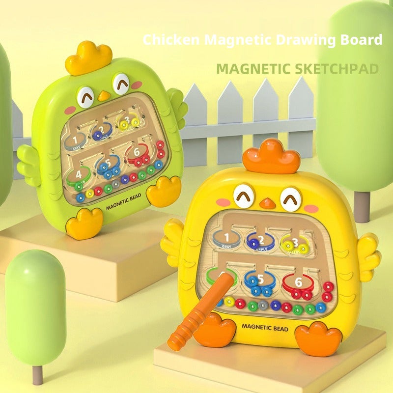 Magnetic Drawing Board Toy for Kids, Double-Sided, 14.5x2.5x14cm - Image 1