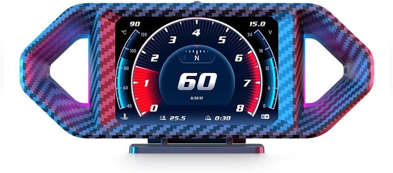 شاشة عرض HUD للسيارة، مقياس ذكي OBDⅡ+GPS - مع السرعة، استهلاك الوقود، إنذار السرعة الزائدة، أداة تشخيص السيارة، دعم 12 لغة وإضاءة محيطة RGB لجميع المركبات (موديل P26) - Image 1