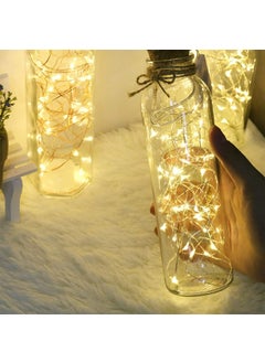 NIYAMAX NIYAMAX 20 LED Wine Bottle Cork Copper Wire String Lights 2M Battery Operated Warm White Pack of 2Battery PoweredCorner  - Image 4